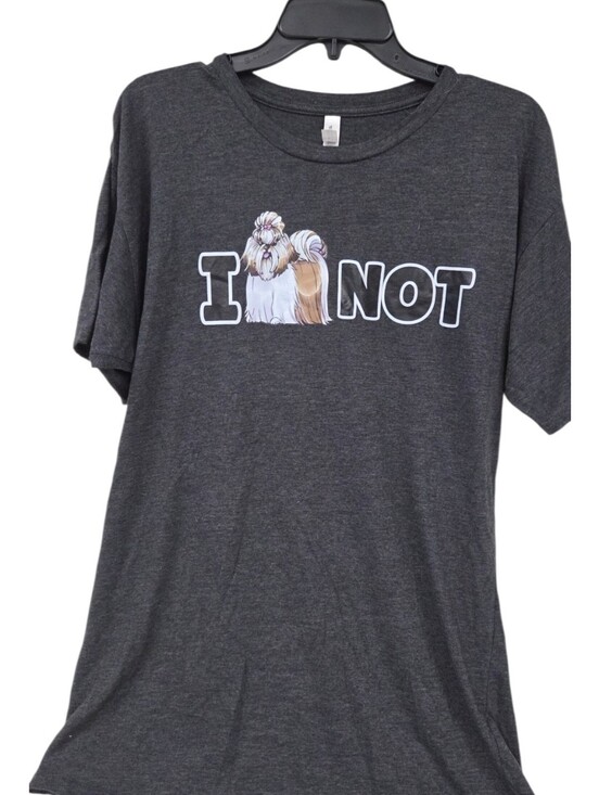 Bella Canvas Tops - Graphic Pet Lover T-Shirt - Gray "I (Shih Tzu) Not" dog Bella Canvas Large Long